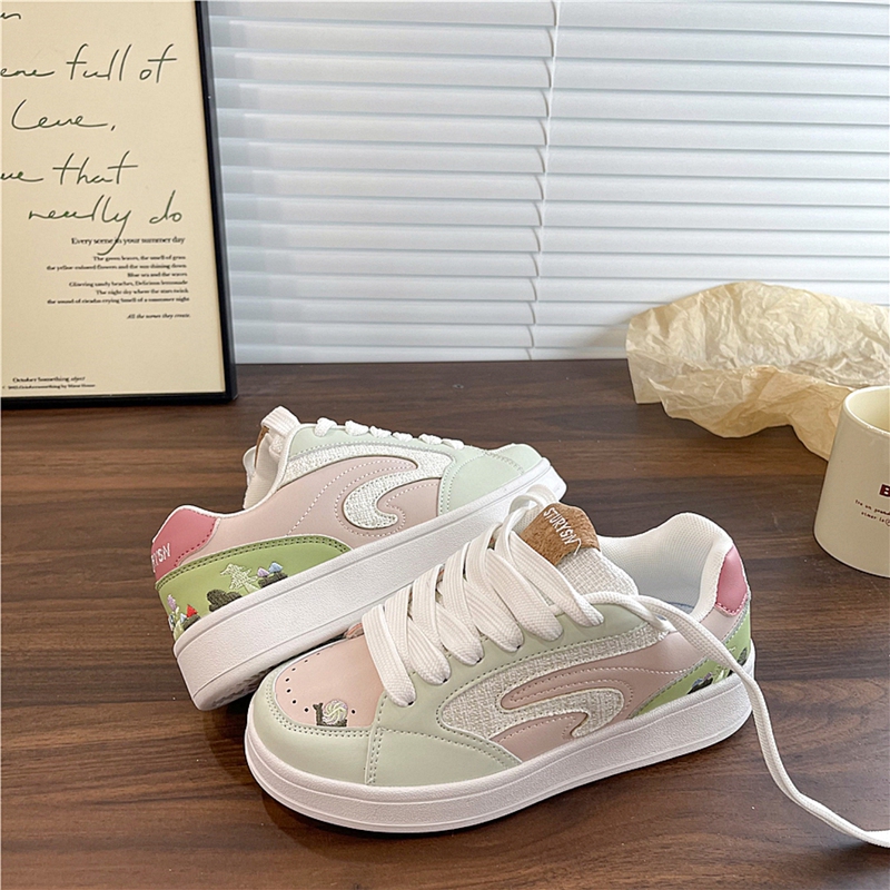 Sofa and Cat Original Little Forest Bread Shoes for Women ins Trendy New Sports Sneakers Versatile Casual White Shoes