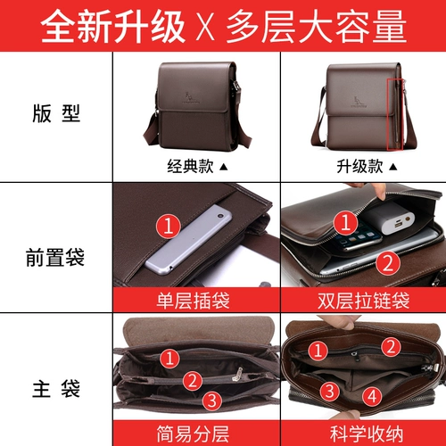 帅桐袋鼠 Вместительная и большая сумка на одно плечо, из натуральной кожи