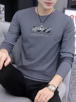 Spring long-sleeved T-shirt Men's autumn T-shirt Men's pure cotton inner clothes Top clothes autumn clothes trend body wear inner clothes