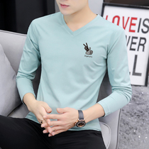 Modal long sleeve T-shirt mens autumn print interior wear autumn clothes tide clothes base shirt 2020 new shirt