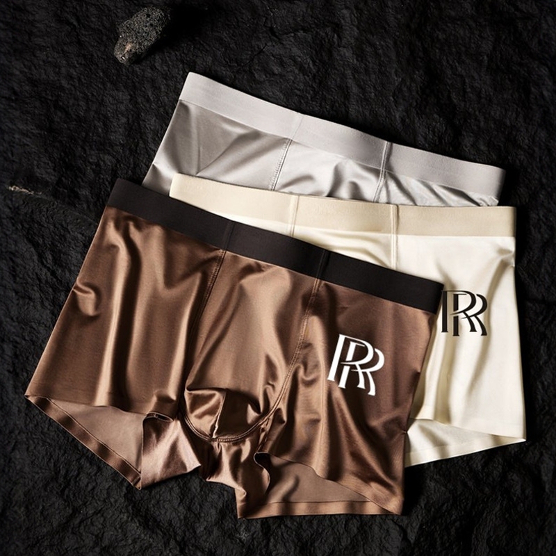 Victoria Satin Underwear Men's Ice Silk Seamless Soft Sports Boxer Briefs Trendy Fashion Boys' Boxer Shorts Victoria Satin Underwear Men's Ice Silk Seamless Soft Sports Boxer Briefs Trendy Fashion Boys' Boxer Shorts