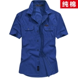 Летняя хлопковая мужская дорожная рубашка для отдыха для работы, большой размер, рабочая одежда