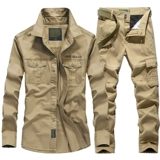 Демисезонный хлопковый комбинезон, износостойкая дорожная рубашка, униформа, комплект