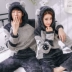 Phim hoạt hình tai thỏ đôi đồ ngủ mùa đông san hô nhung phiên bản Hàn Quốc sang trọng đệm dễ thương ấm áp nam và nữ phù hợp với mũ trùm đầu bộ thu đông cho vợ chồng Cặp đôi