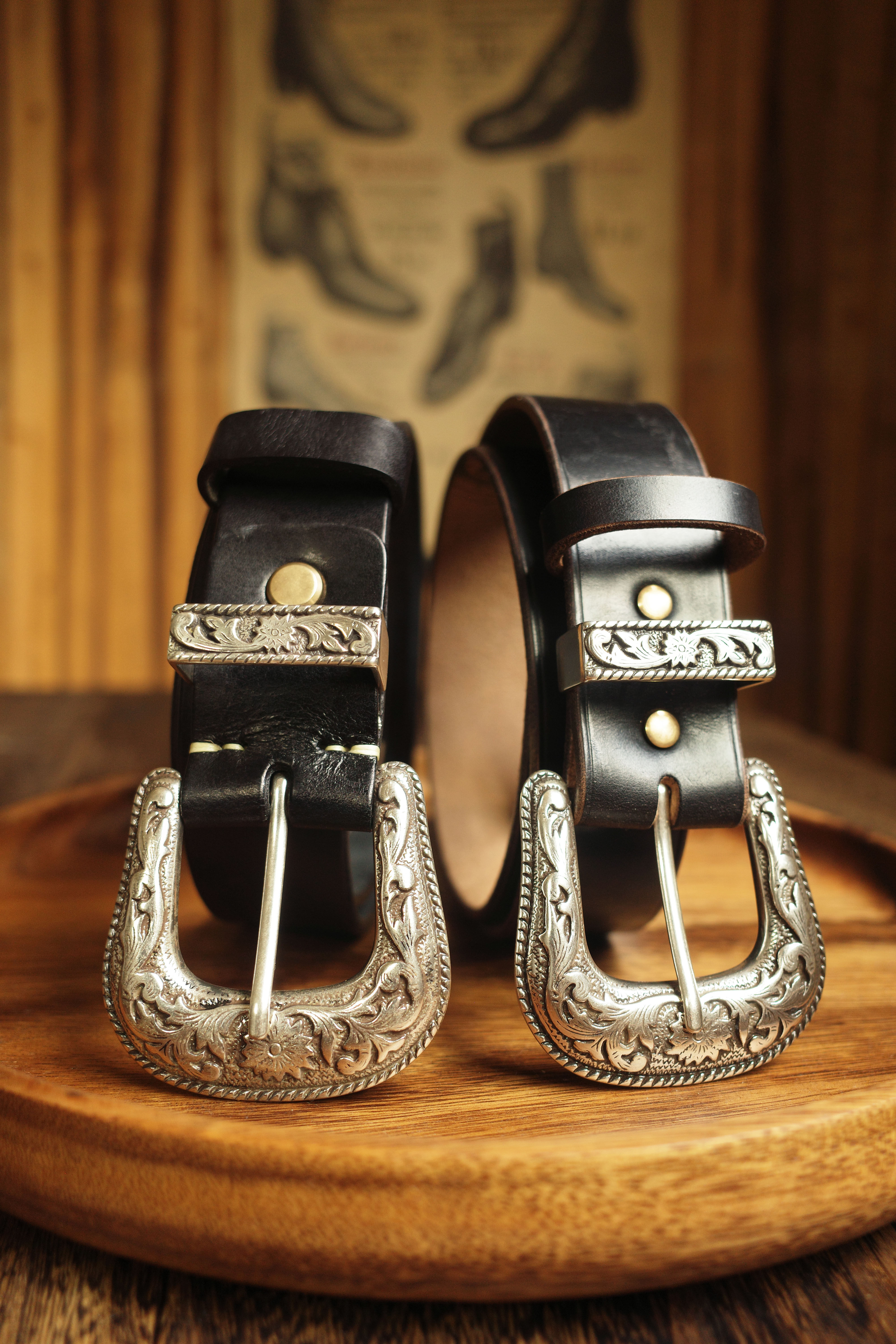 レトロなアラベスク西洋騎兵ベルト紳士デニム ベルト\ベルト手作り