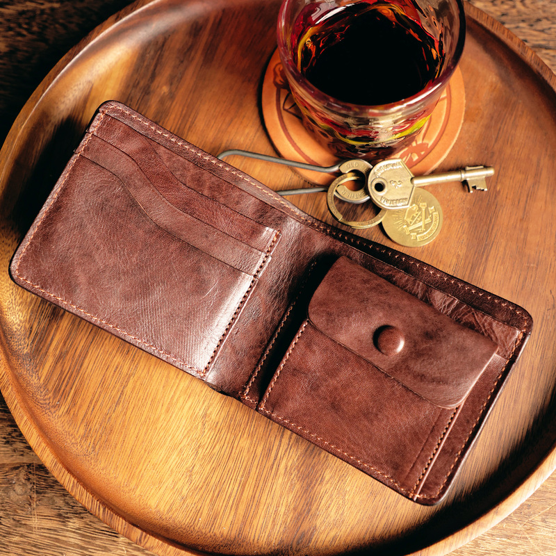 Italian Washed First-Layer Ultra-Soft Cowhide Handmade Short Vintage Wallet Card Holder for Men and Women, Personalized Gift