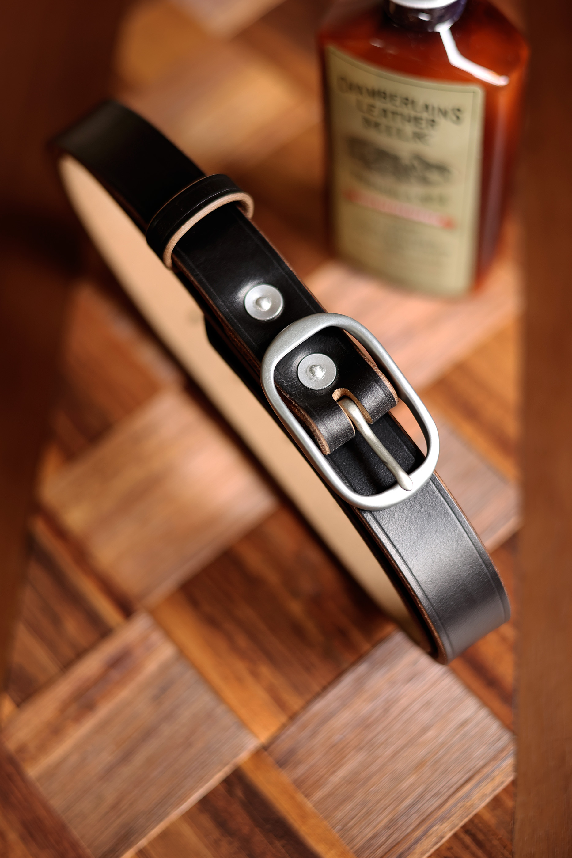 American Horween tea Wax waxed top layer cowhide narrow unisex belt - Belts - Genuine Leather Multicolor