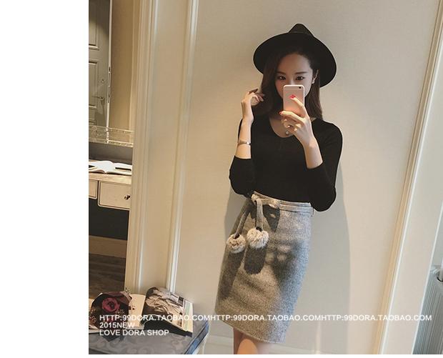 Mùa thu đông 2018 áo len mới của phụ nữ đan áo sơ mi đan đáy phiên bản Hàn Quốc của cổ áo thấp cổ dài tay chữ V cổ thu rộng của bộ quần áo nữ áo thun nữ form rộng