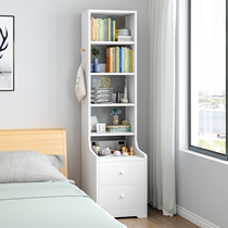 Room white bed headlocker bookcase with large capacity Bed Side Provincial Space Multilayer Floor Style Bedroom Bookcase