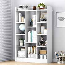 White Stratified Reading Unit Lattice Bookshelves Incorporate for Home Small-family-style ultra-narrow American elementary school students