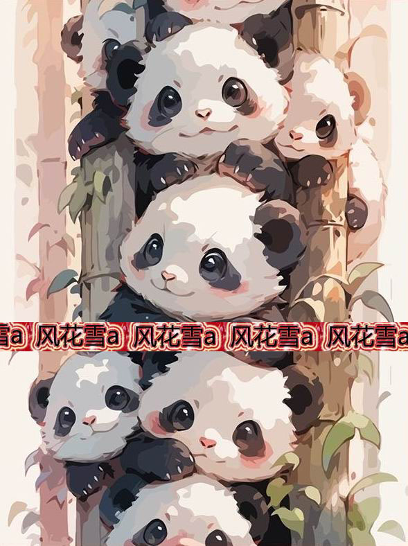 Ultra Clear Colored Cross Stitch Redrawing Drawings Source File Stack of Stack Panda 300-400-Taobao