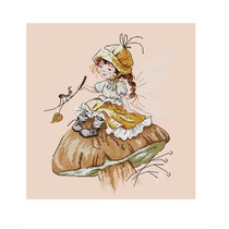 Ultra-clear color saga format cross-stitch redrawing paper source file The Elf on the Mushroom 133-16