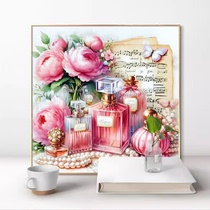 Ultra-clear color cross-stitch redrawing paper source file retro floral music score perfume 360 ​​360 90