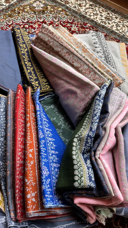 Zen-Inspired Kashmiri Pashmina, Baby Velvet Pashmina, Hand-Embroidered Shawl Stole Jali