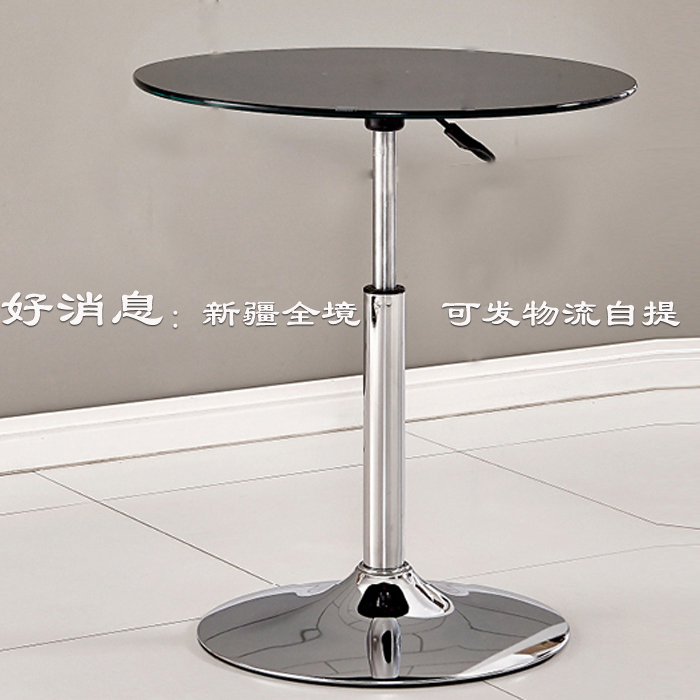 Round Lift Negotiate Table Tempered Glass Small Round Table Balcony Casual Round Tea Bar Round Table Exhibition Round Table