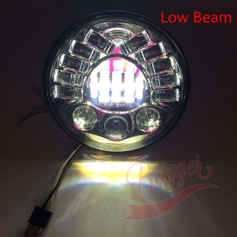 Harelocomotive Projector 7 Inch LED Headlights Travel Series Road King to Glide Street Glider