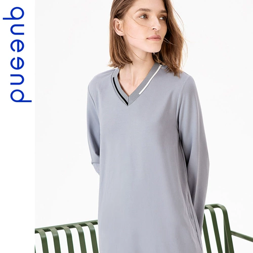 Чун Дюшн, г -жа V -Neck Long -Sleeved Air -Conditioned House, Домашняя юбка