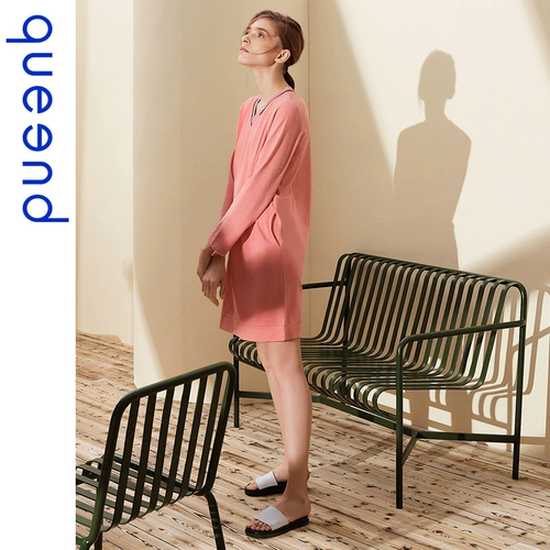 Чун Дюшн, г -жа V -Neck Long -Sleeved Air -Conditioned House, Домашняя юбка