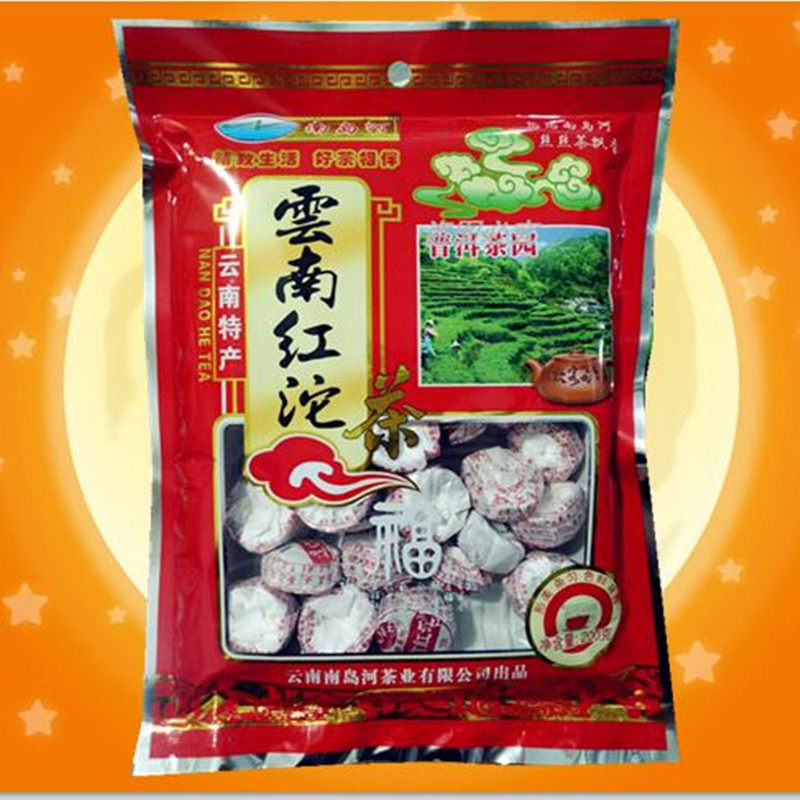 (Buy 5 bags get 1 free) Yunnan Tuocha 200g Nandaohe Pu'er Red Tuocha Tea Bags Cooked Tea