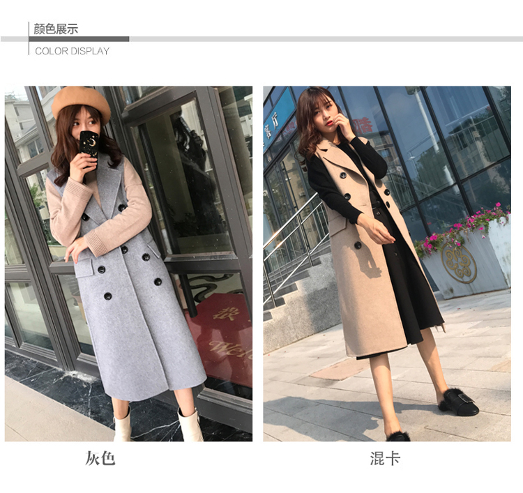 Mùa thu và mùa đông mới cao cấp 100% len nguyên chất áo len hai mặt áo len nữ dài tay áo thời trang măng tô nữ