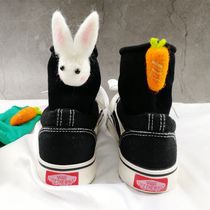 Sesame Street personality with ears rabbit carrot cute socks children Japanese cartoon Three-dimensional soft sister cute socks Cotton