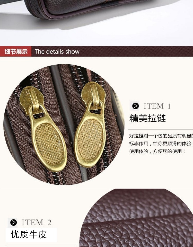 Màn hình lớn túi điện thoại di động nam đeo thắt lưng da ví đôi mặt cắt ngang 5,5 inch da ông già ví dọc túi xách nữ đẹp