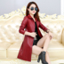 Áo xuân 2019 bằng da mới dành cho nữ phiên bản dài Hàn Quốc của áo len cổ tròn XL bằng da cừu mỏng áo khoác da zara Quần áo da