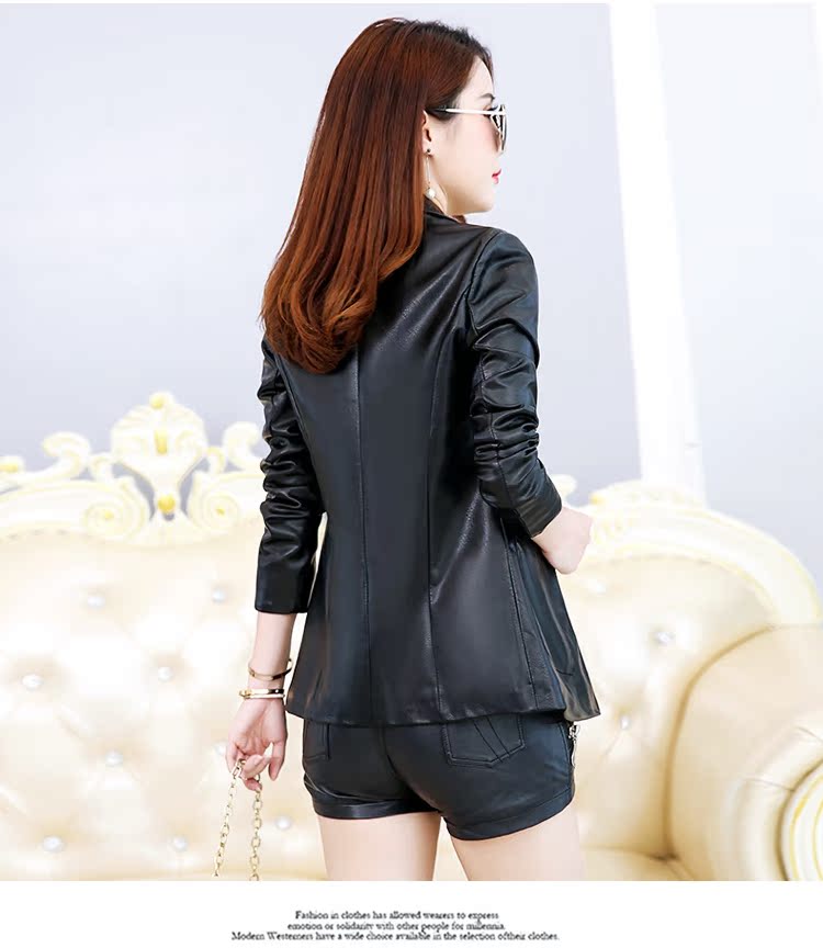 Mùa xuân 2019 quần áo da mới nữ da ngắn phù hợp với phiên bản da Hàn Quốc của thời trang Slim size lớn áo mỏng phần khí chất áo da nữ