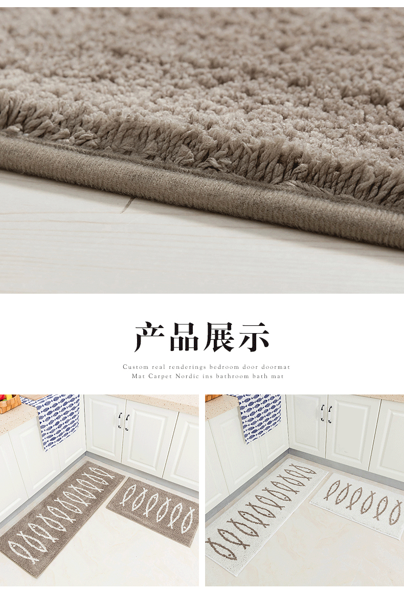 Thảm bếp Bắc Âu chống trượt dầu dài phòng ngủ thảm phòng tắm cửa phòng hấp thụ thảm cửa nhà thảm - Thảm sàn thảm bếp 3d