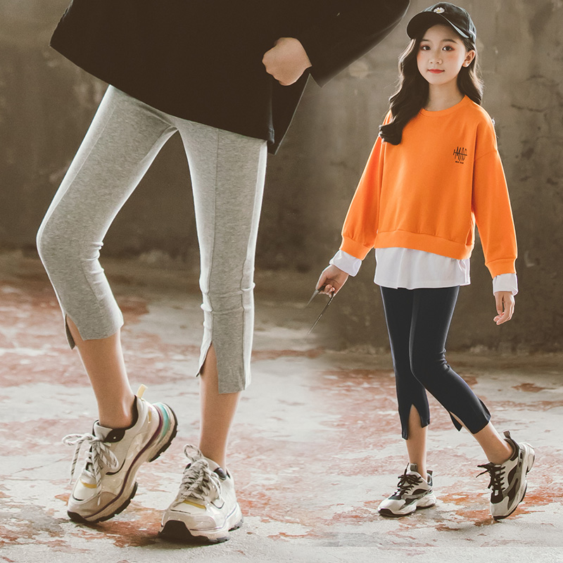 Girl 70% inner lap pants outside wearing summer slim fit pants 2022 summer dress new CUHK child pure cotton shorts