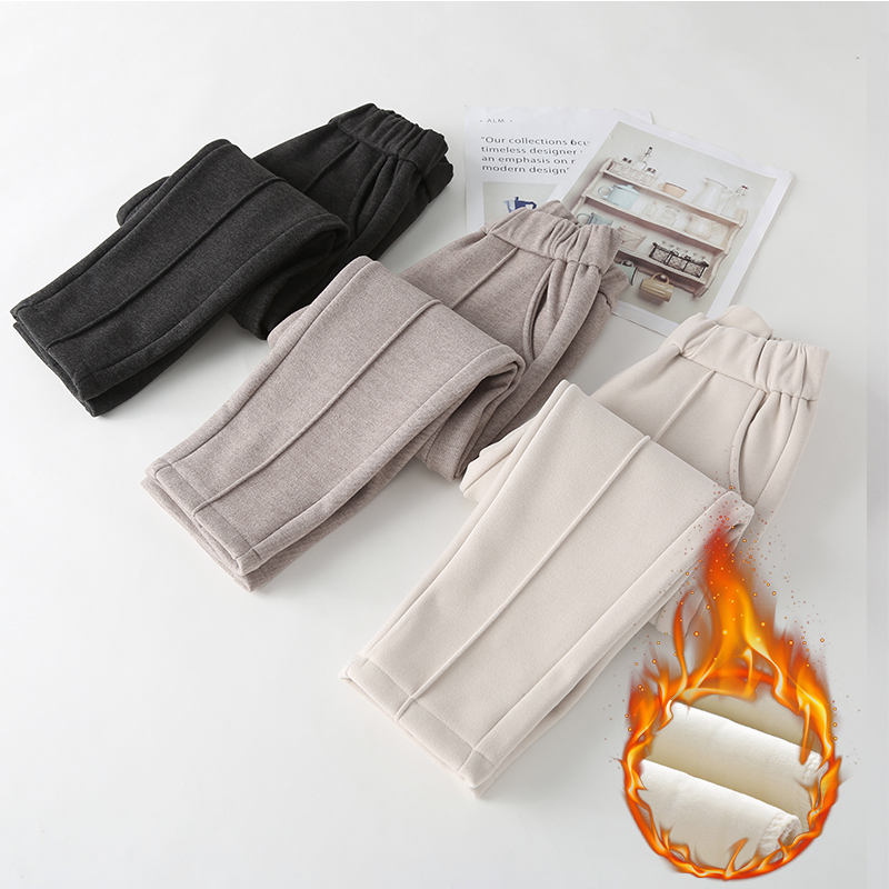 Girls' casual pants in autumn and winter dress new children plus thick wool sweaters in one-one-one-one-one-warm long pants