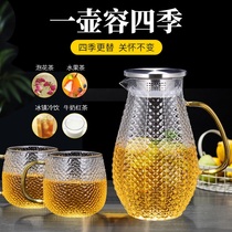 Taiwan 76 cold kettle set glass high temperature resistant lemon flower tea tea artifact household Nordic large capacity creative