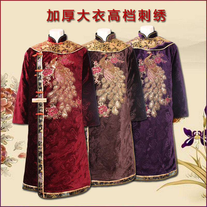 Suede coat wardrobes gold silk suede textured gold funeral white matter pure cotton embroidery-Taobao