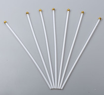 304060CM HAND-waving FLAGPOLE with FLAG CAP WHITE plastic pole HAND-waving flagpole hard pole SMALL red FLAG