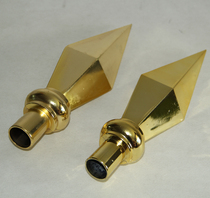 Conference flag head Auditorium background gun head gun tip flag tip 30 cm large aluminum gold-plated red tassel gun head