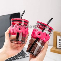 Water cup custom logo advertising gift glass straw high temperature cup event promotion high temperature resistant creative new gift