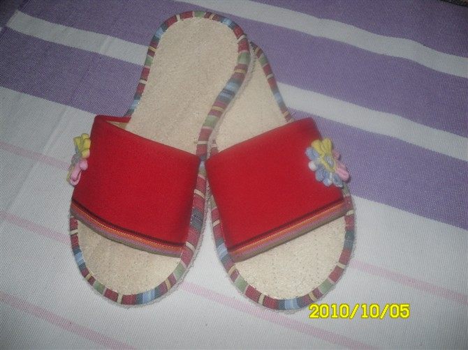 Farmhouse natural silk melon old coarse cloth suction sweaty and deodorant Shu Shuang slippers-Taobao