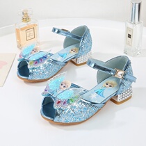 South Korea Girl Sandals Summer Love Tha Princess Shoes Little Girl High Heels Snowy edge Performance Crystal Shoe Soft Shoe