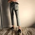 YG / 18 hè phong cách mới quần tây nam thời trang trước và sau quần jeans ống rộng đa năng chín quần nam và nữ quần dài nam Quần jean