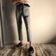 YG / 18 hè phong cách mới quần tây nam thời trang trước và sau quần jeans ống rộng đa năng chín quần nam và nữ