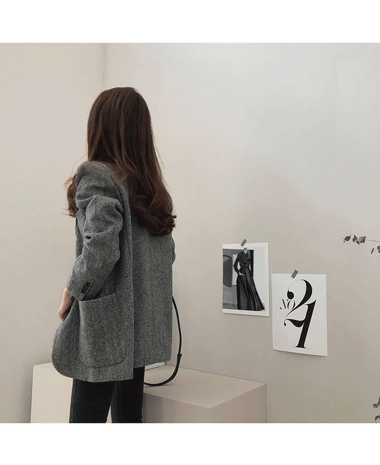 Bộ đồ xương cá phù hợp với nữ mùa xuân và mùa thu mới chic chic áo len dài retro - Accentuated eo áo áo khoác dáng dài hàn quốc