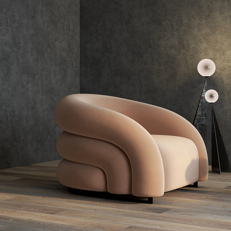 Modern Simple Sofa Nordic Minimalist Small House Furniture Italian Light Luxury Designer Personalized Curved Sofa