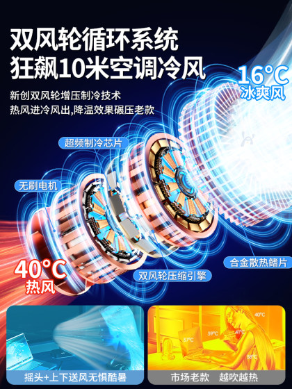 静音空调扇超静音桌面小风扇办公室工位桌上无声usb充电风扇大风力超长续航宿舍学生家用便携迷你台扇吹辅食f