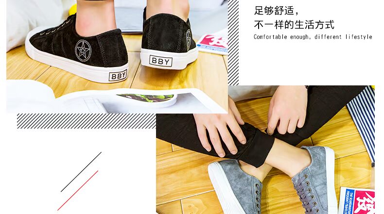 Một bước để giành chiến thắng 19 năm mùa xuân và mùa thu Giày thể thao nam phẳng mới của Hàn Quốc thấp để giúp giày da lộn Giày retro nam giản dị - Giày thấp giày sport