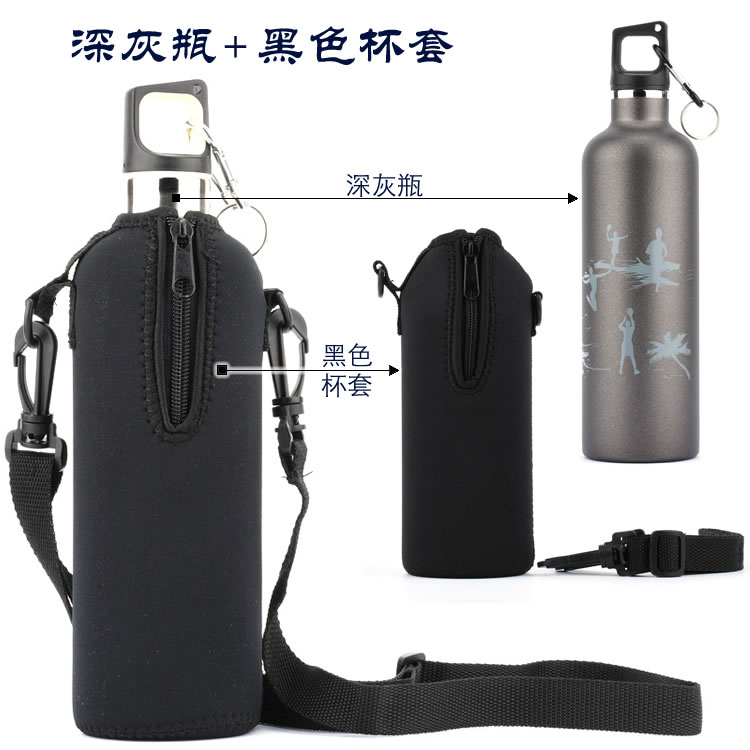 Thép không gỉ hai lớp cách nhiệt chân không chai du lịch thể thao ngoài trời Miệng nhỏ 600ml cắm trại leo núi chai nước bình nước thể thao lock&lock