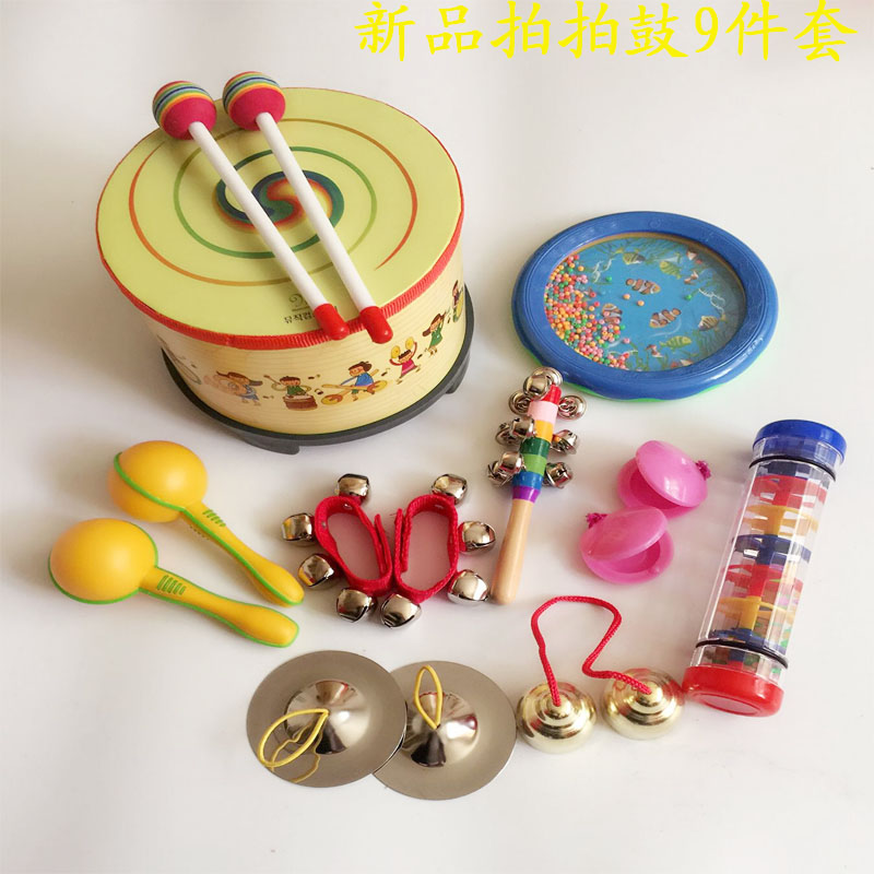 Gói công ty Orff đồ chơi kết hợp mẫu giáo 19 bộ gõ trẻ em dạy nhạc giáo dục sớm trống trẻ em