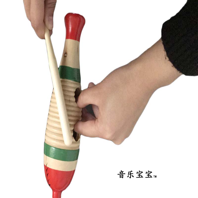 Khuyến mãi Orff trẻ em đồ chơi bộ gõ giáo dục sớm giáo dục hỗ trợ cá nhỏ cá lớn ếch ếch âm thanh cạo ống - Đồ chơi nhạc cụ cho trẻ em bộ trống cho bé trai