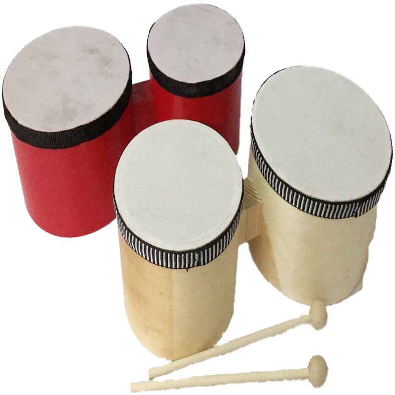 Khuyến mãi Orff trẻ em bộ gõ dạy đồ dùng thiết bị đồ chơi giáo dục sớm Bongo vỗ vỗ trống - Đồ chơi nhạc cụ cho trẻ em đàn cho trẻ em