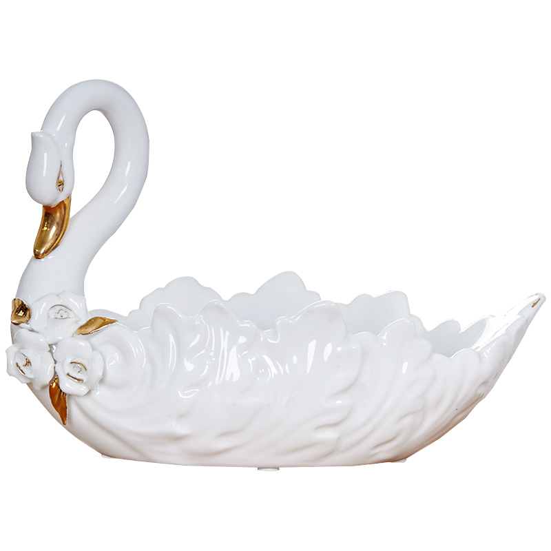 European ceramic tea table hallway porch key sundry receive dish home sitting room adornment swan furnishing articles with a gift