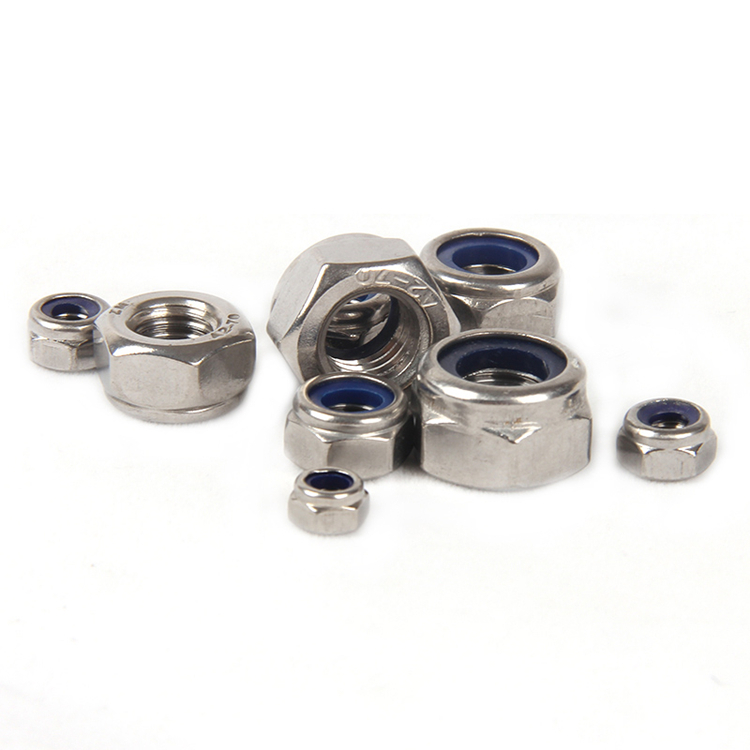 304 201 stainless steel self-locking lock nut with rubber ring M3M4M5 anti-slip locking hexagonal nut